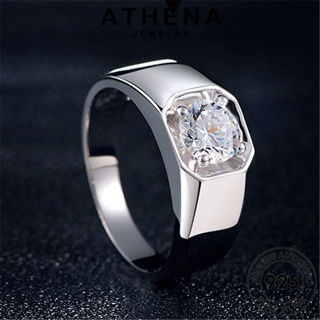 ATHENA JEWELRY Silver 925 มอยส์ซาไนท์ไดมอนด์ บุคลิกภาพ เครื่องประดับ เกาหลี แท้ ต้นฉบับ เครื่องประดับ ผู้ชาย เงิน แหวน แฟชั่น R39