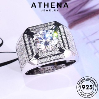 ATHENA JEWELRY เกาหลี แฟชั่น ผู้หญิง 925 แฟชั่น เงิน Silver แหวน มอยส์ซาไนท์ไดมอนด์ เครื่องประดับ แท้ เครื่องประดับ ต้นฉบับ R43