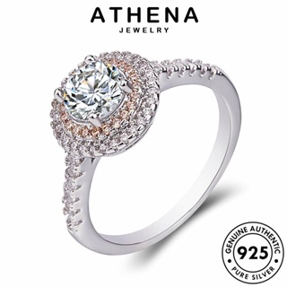 ATHENA JEWELRY เครื่องประดับ แหวน เกาหลี เงิน ต้นฉบับ ผู้หญิง แท้ มอยส์ซาไนท์ไดมอนด์ แฟชั่น รอบแฟชั่น 925 เครื่องประดับ Silver R94