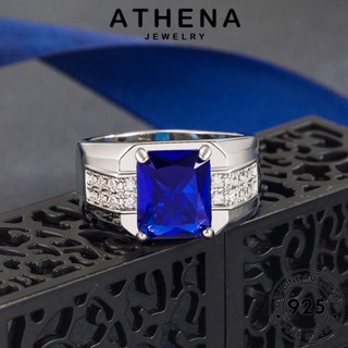 ATHENA JEWELRY เกาหลี Silver ต้นฉบับ เงิน แฟชั่น 925 เครื่องประดับ แหวน มรกต เครื่องประดับ วงรีวินเทจ ผู้ชาย แท้ R98