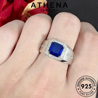 ATHENA JEWELRY เกาหลี จัตุรัสครอบงำ Silver ผู้ชาย ต้นฉบับ 925 เครื่องประดับ เงิน แฟชั่น เครื่องประดับ ทองมรกต แหวน แท้ R126