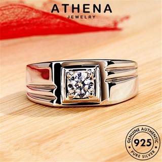 ATHENA JEWELRY เกาหลี แท้ เรียบง่าย ต้นฉบับ เงิน แฟชั่น มอยส์ซาไนท์ไดมอนด์ เครื่องประดับ Silver แหวน เครื่องประดับ 925 ผู้ชาย R128