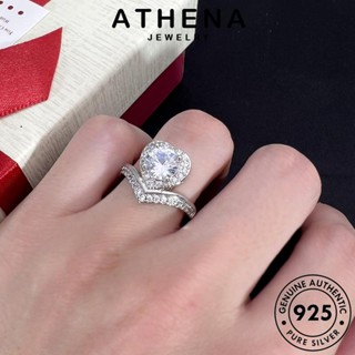 ATHENA JEWELRY Silver เครื่องประดับ แท้ รักบุคลิกภาพ มอยส์ซาไนท์ไดมอนด์ ผู้หญิง ต้นฉบับ เงิน แฟชั่น เครื่องประดับ แหวน เกาหลี 925 R159