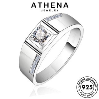 ATHENA JEWELRY Silver แหวน แฟชั่น เงิน เครื่องประดับ เกาหลี มอยส์ซาไนท์ไดมอนด์ อารมณ์ เครื่องประดับ ผู้ชาย แท้ ต้นฉบับ 925 R182