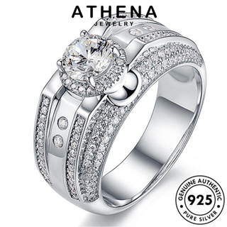 ATHENA JEWELRY Silver เครื่องประดับ 925 มอยส์ซาไนท์ไดมอนด์ เรียบง่าย ผู้ชาย ต้นฉบับ แหวน เงิน เครื่องประดับ แฟชั่น แท้ เกาหลี R187