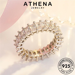 ATHENA JEWELRY สี่เหลี่ยมสร้างสรรค์ ต้นฉบับ ผู้หญิง เครื่องประดับ เกาหลี แฟชั่น แหวน Silver เครื่องประดับ มอยส์ซาไนท์ไดมอนด์ แท้ 925 เงิน R199