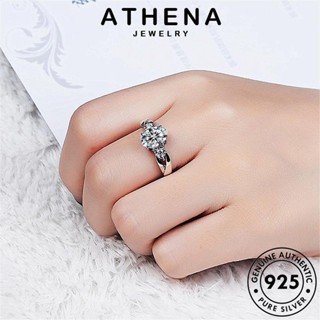 ATHENA JEWELRY 925 แท้ เงิน เกาหลี แฟชั่น ผู้หญิง Silver คริสตัลเพชรสีชมพู ต้นฉบับ วงรีน่ารัก เครื่องประดับ แหวน เครื่องประดับ R122