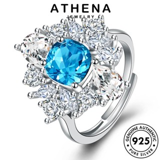 ATHENA JEWELRY 925 ต้นฉบับ Silver แหวน เกาหลี ผู้หญิง แฟชั่น อความารีน แท้ เงิน เครื่องประดับ ตาม้าหรู เครื่องประดับ R240