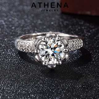 ATHENA JEWELRY แฟชั่น แท้ เงิน เครื่องประดับ เครื่องประดับ ต้นฉบับ มอยส์ซาไนท์ไดมอนด์ 925 ดอกไม้ที่สร้างสรรค์ เกาหลี Silver ผู้หญิง แหวน R316