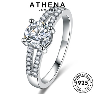 ATHENA JEWELRY มอยส์ซาไนท์ไดมอนด์ ผู้หญิง แฟชั่น แหวน เงิน Silver เครื่องประดับ 925 เครื่องประดับ แท้ กลวงง่าย ต้นฉบับ เกาหลี R219