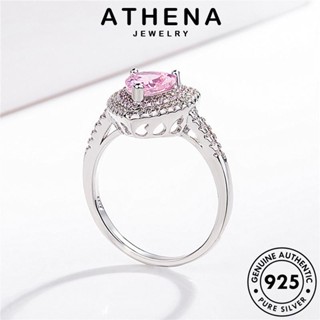 ATHENA JEWELRY ต้นฉบับ เครื่องประดับ เงิน ผู้หญิง เครื่องประดับ แหวน ความรักที่สร้างสรรค์ เกาหลี Silver แฟชั่น แท้ คริสตัลเพชรสีชมพู 925 R430