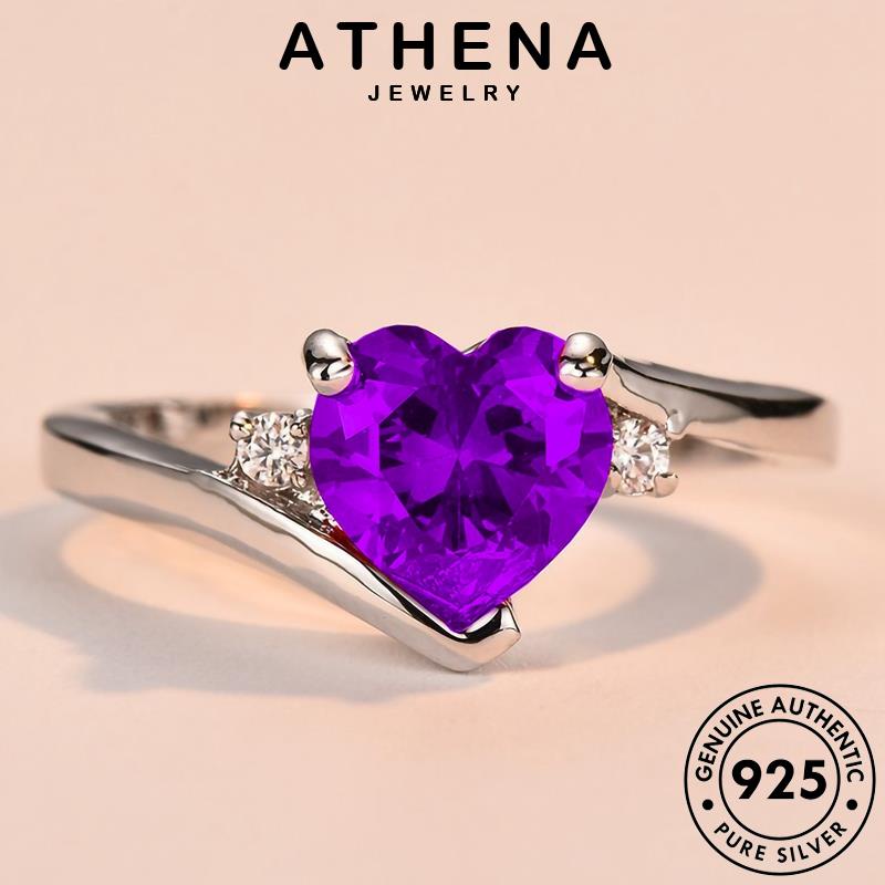 Athena JEWELRY แหวนเงิน 925 ประดับอเมทิสต์ เรียบง่าย สําหรับผู้หญิง R431-TH