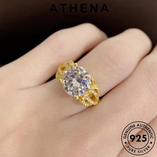 ATHENA JEWELRY เครื่องประดับ 925 แท้ Silver เครื่องประดับ แฟชั่น เกาหลี โกลด์ มอยส์ซาไนท์ หรูหรา ผู้หญิง ต้นฉบับ แหวน ไดมอนด์ เงิน R436