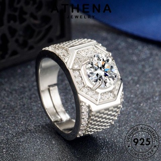 ATHENA JEWELRY เครื่องประดับ มอยส์ซาไนท์ไดมอนด์ หรูหรา เกาหลี แหวน Silver ผู้ชาย ต้นฉบับ 925 เครื่องประดับ แฟชั่น เงิน แท้ R466