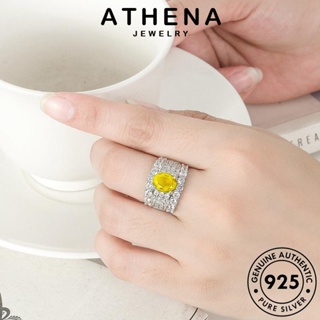 ATHENA JEWELRY เครื่องประดับ แท้ เงิน ผู้หญิง Silver ต้นฉบับ แฟชั่น 925 เครื่องประดับ แหวน ไพลิน วงรีสุดหรู เกาหลี R470