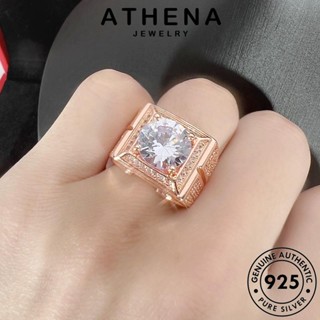 ATHENA JEWELRY มอยส์ซาไนท์ เครื่องประดับ ผู้ชาย รอบครอบงำ แท้ ต้นฉบับ Silver ไดมอนด์ เงิน แหวน 925 โกลด์ เครื่องประดับ แฟชั่น เกาหลี R478