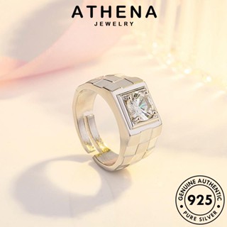 ATHENA JEWELRY Silver แหวน เครื่องประดับ ต้นฉบับ เกาหลี ผู้ชาย เงิน เครื่องประดับ แท้ ครอบงำ มอยส์ซาไนท์ไดมอนด์ แฟชั่น 925 R352