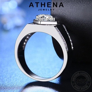 ATHENA JEWELRY ต้นฉบับ ครอบงำ ผู้ชาย แฟชั่น แท้ เครื่องประดับ เครื่องประดับ เกาหลี แหวน 925 Silver เงิน มอยส์ซาไนท์ไดมอนด์ R370