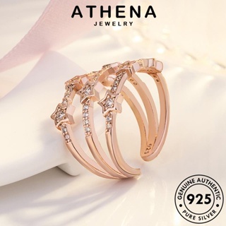 ATHENA JEWELRY โกลด์ เครื่องประดับ Silver เกาหลี มอยส์ซาไนท์ 925 เครื่องประดับ ไดมอนด์ แท้ แหวน ต้นฉบับ ดาวคู่บุคลิกภาพ แฟชั่น เงิน ผู้หญิง R388