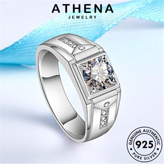 ATHENA JEWELRY Silver เครื่องประดับ เครื่องประดับ แหวน เงิน แฟชั่น เกาหลี แท้ แฟชั่น มอยส์ซาไนท์ไดมอนด์ ต้นฉบับ ผู้ชาย 925 R396