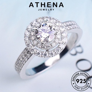 ATHENA JEWELRY ครอบงำ มอยส์ซาไนท์ไดมอนด์ Silver 925 เงิน แหวน แท้ เครื่องประดับ ผู้หญิง เครื่องประดับ แฟชั่น เกาหลี ต้นฉบับ R497