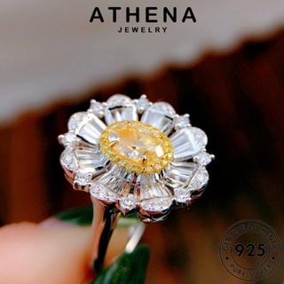 ATHENA JEWELRY เครื่องประดับ เงิน ซิทริน ดอกไม้ที่สร้างสรรค์ 925 ต้นฉบับ เกาหลี แฟชั่น Silver เครื่องประดับ แท้ แหวน ผู้หญิง R500