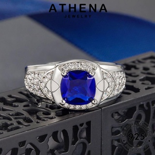 ATHENA JEWELRY ผู้หญิง แฟชั่น ไพลิน เครื่องประดับ แหวน รูปร่าง เงิน Silver แท้ เครื่องประดับ สร้างสรรค์ ต้นฉบับ V เกาหลี 925 R503