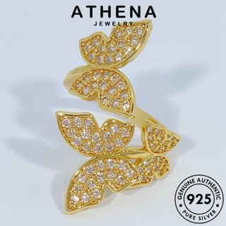 ATHENA JEWELRY เครื่องประดับ ผีเสื้อบุคลิกภาพ เครื่องประดับ ต้นฉบับ Silver ไดมอนด์ ผู้หญิง มอยส์ซาไนท์ 925 แท้ แฟชั่น เกาหลี เงิน แหวน โกลด์ R504