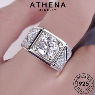 ATHENA JEWELRY Silver สามเหลี่ยมอารมณ์ ผู้ชาย มอยส์ซาไนท์ไดมอนด์ แหวน เครื่องประดับ แท้ เงิน เกาหลี 925 ต้นฉบับ แฟชั่น เครื่องประดับ R530