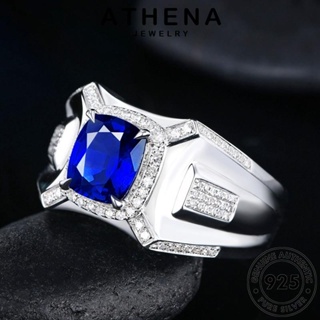 ATHENA JEWELRY แหวน เงิน เครื่องประดับ เครื่องประดับ ผู้ชาย 925 เกาหลี แท้ ไพลิน วงรีที่โดดเด่น แฟชั่น ต้นฉบับ Silver R532