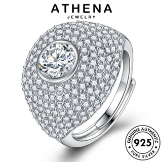 ATHENA JEWELRY มอยส์ซาไนท์ไดมอนด์ เกาหลี ต้นฉบับ Silver หรูหรา ผู้หญิง แท้ เครื่องประดับ เงิน แฟชั่น 925 เครื่องประดับ แหวน R541