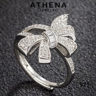 ATHENA JEWELRY Silver เกาหลี ต้นฉบับ แหวน ผู้หญิง แฟชั่น มอยส์ซาไนท์ไดมอนด์ 925 เครื่องประดับ เงิน แท้ เครื่องประดับ โบว์สร้างสรรค์ R550