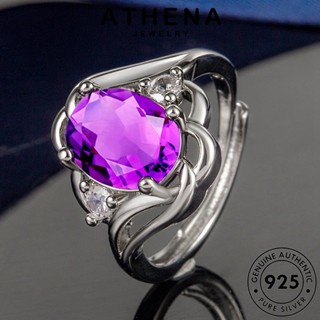 ATHENA JEWELRY 925 แฟชั่น แท้ พลอยสีม่วง เครื่องประดับ แหวน ผู้หญิง เงิน วงรีสุดหรู เกาหลี ต้นฉบับ เครื่องประดับ Silver R556