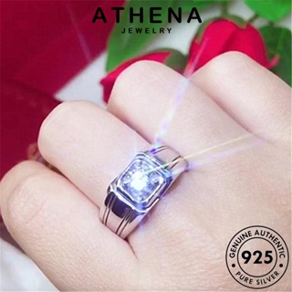 ATHENA JEWELRY 925 เครื่องประดับ แท้ เครื่องประดับ ผู้ชาย แหวน ต้นฉบับ เงิน มอยส์ซาไนท์ไดมอนด์ แฟชั่น แฟชั่น Silver เกาหลี R599