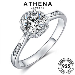 ATHENA JEWELRY เครื่องประดับ Silver แท้ ไดมอนด์ ต้นฉบับ วงกลมง่ายๆ เงิน มอยส์ซาไนท์ แหวน โกลด์ เกาหลี 925 แฟชั่น เครื่องประดับ ผู้หญิง R600