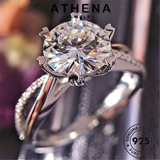 ATHENA JEWELRY มอยส์ซาไนท์ไดมอนด์ ผู้หญิง เครื่องประดับ แฟชั่น เงิน เกล็ดหิมะคลาสสิก เครื่องประดับ แหวน Silver ต้นฉบับ 925 เกาหลี แท้ R606