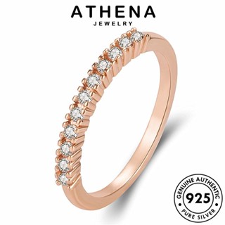 ATHENA JEWELRY มอยส์ซาไนท์ เครื่องประดับ เงิน เกาหลี แต่ละแถว ไดมอนด์ แฟชั่น ต้นฉบับ เครื่องประดับ 925 แหวน แท้ โกลด์ ผู้หญิง Silver R632