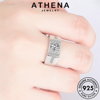 ATHENA JEWELRY แฟชั่น แฟชั่น มอยส์ซาไนท์ไดมอนด์ เกาหลี เครื่องประดับ 925 เครื่องประดับ Silver ผู้ชาย ต้นฉบับ แหวน เงิน แท้ R642