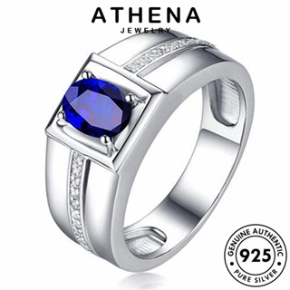 ATHENA JEWELRY วงรีง่ายๆ เครื่องประดับ 925 ผู้หญิง แฟชั่น เครื่องประดับ เงิน แหวน ไพลิน Silver ต้นฉบับ แท้ เกาหลี R643