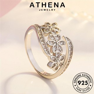 ATHENA JEWELRY เงิน แท้ ต้นฉบับ ดอกไม้หกเหลี่ยมอารมณ์ 925 มอยส์ซาไนท์ไดมอนด์ เครื่องประดับ เครื่องประดับ แหวน เกาหลี Silver แฟชั่น ผู้หญิง R646