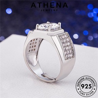 ATHENA JEWELRY 925 ผู้ชาย เกาหลี เครื่องประดับ เงิน เครื่องประดับ แหวน แท้ Silver มอยส์ซาไนท์ไดมอนด์ แฟชั่น ต้นฉบับ ตารางบุคลิกภาพ R694