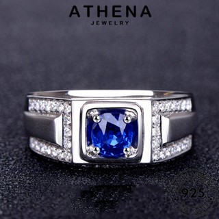 ATHENA JEWELRY อารมณ์กลม แฟชั่น ต้นฉบับ เงิน เครื่องประดับ เครื่องประดับ แท้ แหวน เกาหลี ไพลิน ผู้ชาย 925 Silver R567