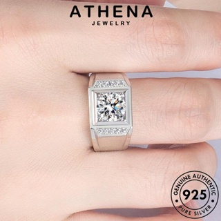 ATHENA JEWELRY ผู้ชาย มอยส์ซาไนท์ไดมอนด์ 925 เครื่องประดับ แฟชั่น แท้ เงิน ต้นฉบับ ครอบงำ เกาหลี แหวน Silver เครื่องประดับ R578