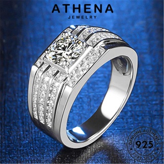 ATHENA JEWELRY แท้ แฟชั่น Silver แหวน เครื่องประดับ เงิน มอยส์ซาไนท์ไดมอนด์ ต้นฉบับ 925 ผู้ชาย เกาหลี เครื่องประดับ แฟชั่น R588