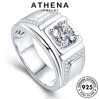 ATHENA JEWELRY เงิน ผู้ชาย 925 มอยส์ซาไนท์ไดมอนด์ แหวน ต้นฉบับ แท้ Silver แฟชั่น เครื่องประดับ เกาหลี แฟชั่น เครื่องประดับ R592