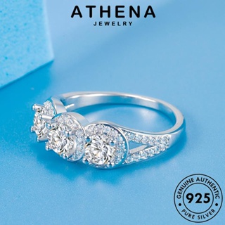 ATHENA JEWELRY แหวน เกาหลี เครื่องประดับ ความคิดสร้างสรรค์ 925 เงิน ต้นฉบับ ผู้หญิง แฟชั่น มอยส์ซาไนท์ไดมอนด์ เครื่องประดับ Silver แท้ R846