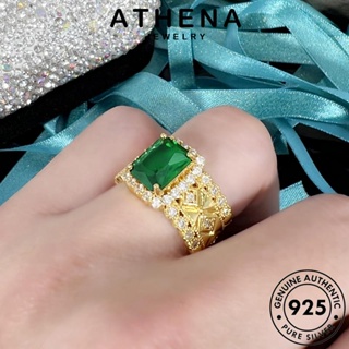 ATHENA JEWELRY ตารางบุคลิกภาพ แหวน เงิน เครื่องประดับ ผู้หญิง ทองมรกต เครื่องประดับ ต้นฉบับ แฟชั่น Silver 925 เกาหลี แท้ R854