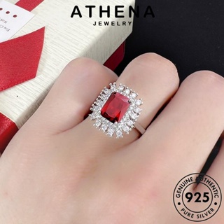 ATHENA JEWELRY ผู้หญิง เครื่องประดับ เครื่องประดับ แท้ เกาหลี แฟชั่น Silver ซิทริน ต้นฉบับ เงิน 925 แหวน จัตุรัสหรูหรา R860