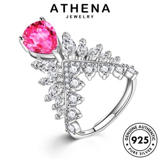 ATHENA JEWELRY ต้นฉบับ แหวน คริสตัลเพชรสีชมพู แท้ ผู้หญิง เครื่องประดับ ขนอารมณ์ เกาหลี เงิน เครื่องประดับ Silver แฟชั่น 925 R866