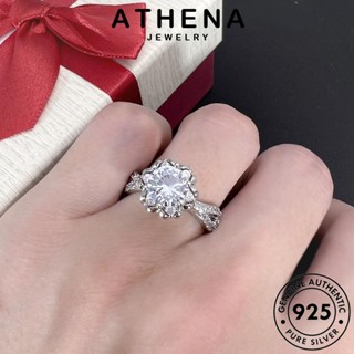 ATHENA JEWELRY เครื่องประดับ แฟชั่น แท้ เงิน ไดมอนด์ ต้นฉบับ ดอกไม้หกเหลี่ยมอารมณ์ มอยส์ซาไนท์ เกาหลี 925 โกลด์ แหวน เครื่องประดับ Silver ผู้หญิง R868